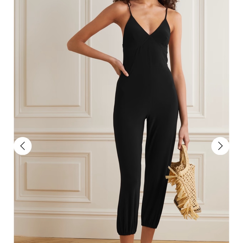 Norma Kamali Stretch Jersey Jumpsuit Romper Black size XL/42